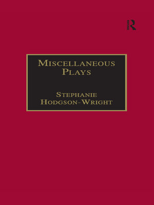 cover image of Miscellaneous Plays